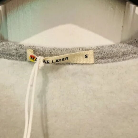 New with Tags Marine Layer Men's Heather Grey Sherpa Crew Pullover Small - Picture 5 of 7